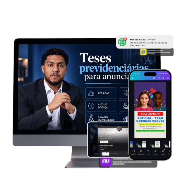 Masterclass de Teses Previdenciárias — criativos e campanhas em todos os dispositivos